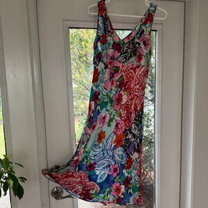 Jams World Vibrant Floral & Paisley Midi Dress in Pink, Red, Blue, Green